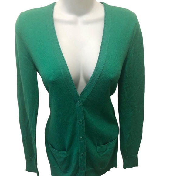 Banana Republic Clueless Preppy Long and Lean Boyfriend Button Up Cardigan Sz M - Picture 2 of 4